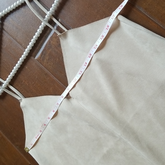 Zara Womens Cream Faux Suede Spaghetti Strap V Neck Romper - Picture 6 of 10